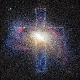 a picture of a cross galaxy, a galaxy in the shape of a cross