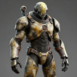 3 d render of a bioshock big daddy wearing the deadspace engineering suit, unreal engine 5, isaac clarke themed, high detail 3 d render,