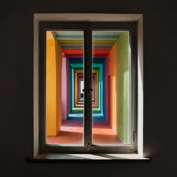 The window, window, colorful hallways, the window removes all light, the darkness encroaches on the color, the window must not stay open