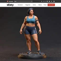 Fine Image on the store website, eBay, Full body, 80mm resin detailed miniature of an attractive chubby mature lady in athletic cloth