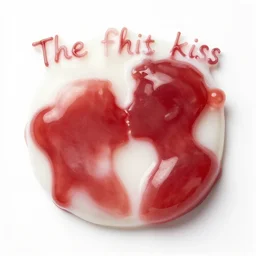 the first kiss, ornament, glossy, squishy, in a symbolic and meaningful style