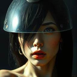 portrait of motoko kusanagi by hr giger, greg rutkowski, luis royo and wayne barlowe 8 k