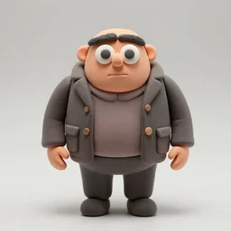 a clay stop motion of gru, clay stop motion art.