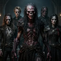 A fancy portrait of a zombified horror creature by Greg Rutkowski, Sung Choi, Mitchell Mohrhauser, Maciej Kuciara, Johnson Ting, Maxim Verehin, Peter Konig, Bloodborne, 8k photorealistic, cinematic lighting, HD, high details, dramatic, dark atmosphere, trending on artstation