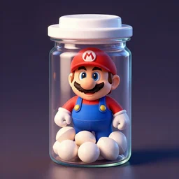 mario trapped in a pill bottle