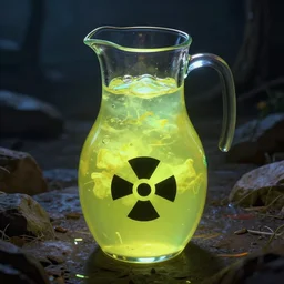 close up jug filled with radioactive glowing juices by disney concept artists, blunt borders, rule of thirds