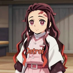 still of nezuko wearing a detroit lions jersey