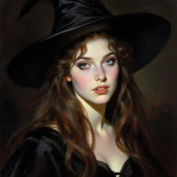 portrait of beautiful young witch illustration by frank frazetta and boris vallejo