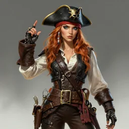 robot pirate Alma, a professional digital painting by Artgerm and Greg Rutkowski, trending on Artstation, highly detailed