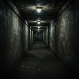 endless hallway in a basement | liminal space | dark | uncanny | morbid | trending on artstation