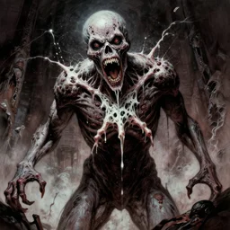 behelit screaming from berserk, creepy, melting, since, horror, art by wayne barlowe, giger, artgerm