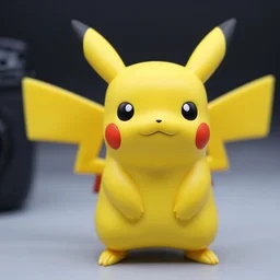 a macro photograph of pikachu, dslr