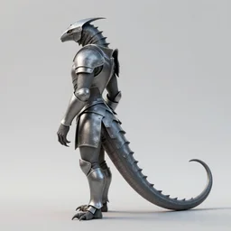 a creature with an armored vertebrate body, a long, bifurcated whip - like tail, one arm with a single talon for a hand, and a singular head with an armored crest in a forest, digital painting, trending on artstation, concept art, sharp focus, illustration, award winning photograph, art by artgerm, greg rutkowski, and magali villeneuve