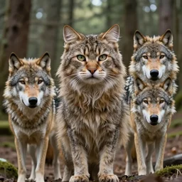 photo furry cat woman in a forest 8 b 4 with real wolves 8 2 z 5 ideal human face