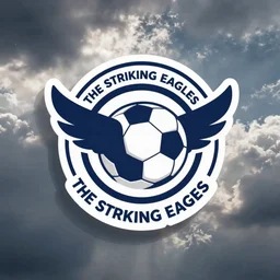 soccer logo of team named the striking eagles, vector art, bagde