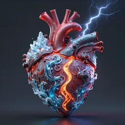 3 d render of beautiful ornate carved water heart, sigma 5 0 0 mm f / 5. beautiful intricate highly detailed heart, plasma, lava, ice, water, wind, creature, thunderstorm! artwork by tooth wu and wlop and beeple and greg rutkowski, 8 k trending on artstation