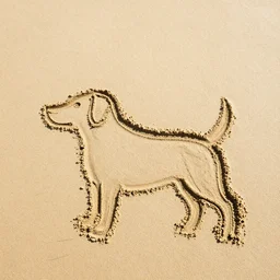 dog made out of sand