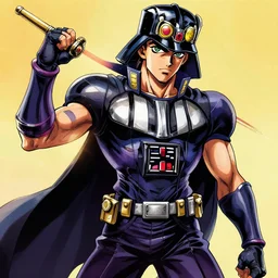 anime style jojo bizarre darth vader character art high detail 4 k ultra detailed stylish art