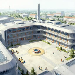 a detailed painting of future school by moebius and geof darrow wlop tooth wu cinematic concept art detailed intricate lines trending on
