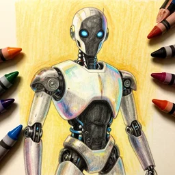 a mind controlling robot, illustration, graphic novel, graphite, marker art, crayon, paint, comic book, warm color palette, electric colors, tonal colors, 2 d, 8 k, natural lighting, amoled, moody lighting, diffraction grading, cel shading : : katsuhiro otomo