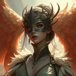art by artgerm and greg rutkowski and ruan jia. elegant and grace female boss in elden ring. magic card art. renaissance noble costume, masked, feathers, cinematic, sharp edges, smooth, establishing shot, sense of awe. delicate features. alluring. poster style, ultra realistic. ultra detailed