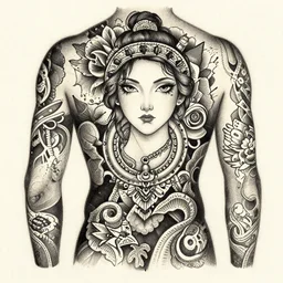 Tattoo completely new Concept stencil design, by Terese Edvard Guay Kinkade