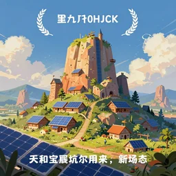 solarpunk illustration painting, vivid colors