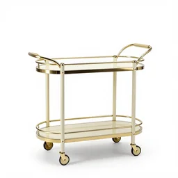 ivory bar cart, 8k product photo, isolated on a pure white background, centered, entire object in frame, sharp focus, soft studio lighting