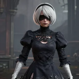 Film still of 2B Nier Automata, from Red Dead Redemption 2 (2018 video game)
