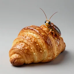 a weta made out of croissant. high quality, high resolution, studio lighting