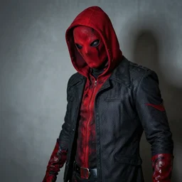 red hood cosplay, creepy, disturbing, bloody