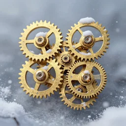 it is snowing tiny shiney golden watch gears, beautiful painting, cgsociety, artstation, deviantart, artspace, artmajeur, unreal engine, octane render, 8 k, ultra detailed