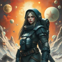 dnd drow in spacesuit at uranus. highly detailed, digital painting, watercolor, soviet realism, engraving, artstation, concept art, smooth, sharp focus, vivid grunge, manga, illustration, unreal engine 5, 8 k, art by bilibin and kuvshinov and malevich and mucha