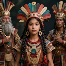 detailed ultrarealistic photography front medium shot of fantasy ethnic aztec ritual girl leyendecker, norman rockwell, greg rutkowski, jim henson artstation cinematic, vray game of thrones, lord of the rings