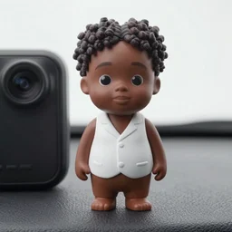 dash cam footage of an african - american dwarf wearing a white vest standing near the car and looking into the camera, dash cam footage, trending youtube video