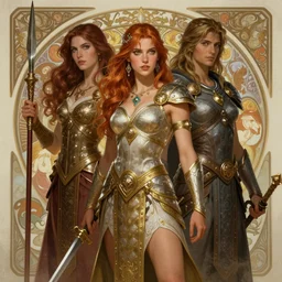 characters from pocahontas combined with xena warrior princess, d & d, fantasy, intricate, elegant, highly detailed, digital painting, artstation, concept art, matte, sharp focus, illustration, hearthstone, art by artgerm and greg rutkowski and alphonse mucha