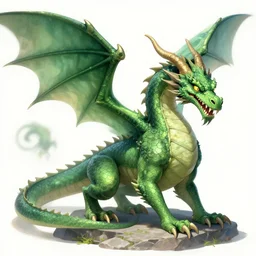 a green dragon