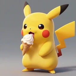 pikachu eating an ice cream, intricate, highly detailed, digital painting, artstation, concept art, smooth, sharp focus, illustration