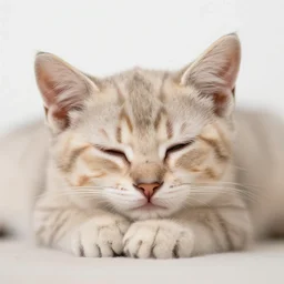 Tan kitten sleeping