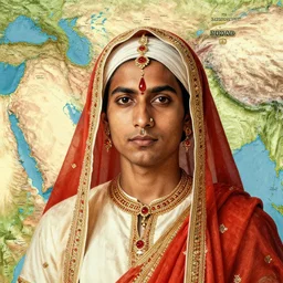 “highly detailed portrait of Indian subcontinent in 1000AD”