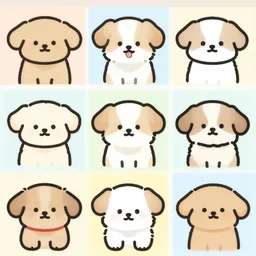 1 2 x 1 2 grid of cute doggies
