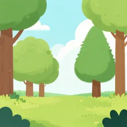 a cartoon background with trees