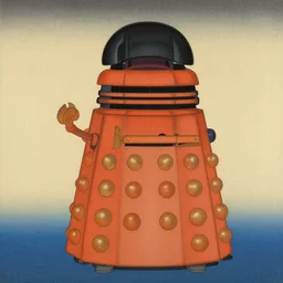 beautiful portrait ukiyo - e painting of dalek by kano hideyori, kano tan'yu, kaigetsudo ando, miyagawa choshun, okumura masanobu, kitagawa utamaro