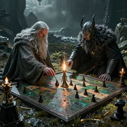 Gandalf and Sauron playing Risk together