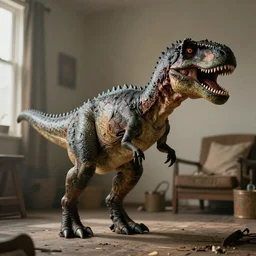 a beautiful photo zombie dinosaur, hyper realistic, natural light, concept art, by greg rutkowski, cozy atmospheric and cinematic lighting