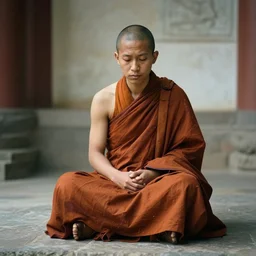 a monk patiently waiting for the A.I. weights