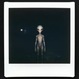 Polaroid of a alien coming to encounter with the lost ones if they were in a dark zone