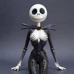 photography of a female figure resin version of jack skellington
