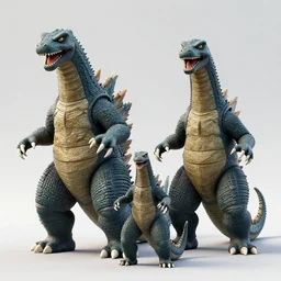 kaiju action figures, detailed, octane rendering,