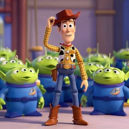 a film still of the live action toy story